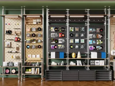 Modular Pegboard Retail Display System 3D Model Low-poly 3D model