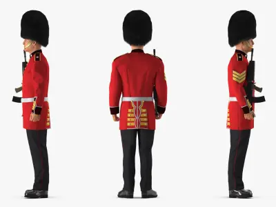 British Royal Guard Holding Gun 3D model