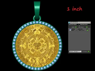 Mayan Calendar Pendant Combo of 1inch and 2inch  3D Model Pack