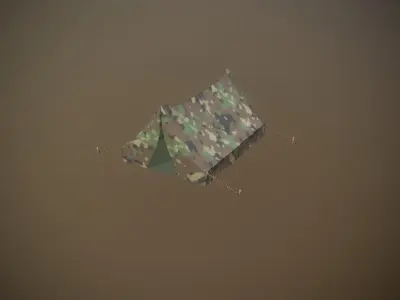 Camouflage Tent low-poly game ready Low-poly 3D model
