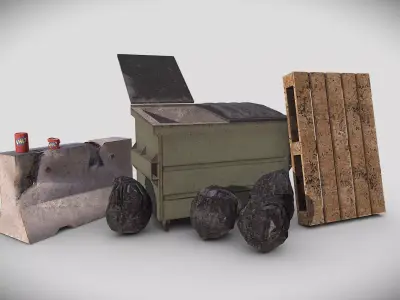 Industrial Low-Poly Asset Pack PS1 Style Low-poly 3D model