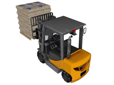 ForkLift truck with boxes 3D model