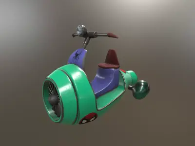 minibike for cartoon and game development 3D model