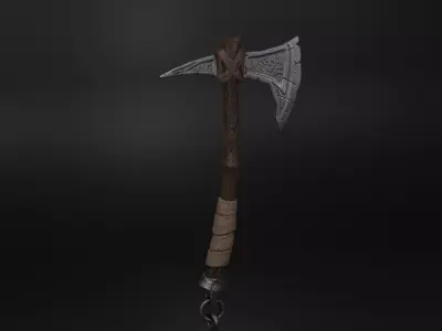 Game ready Viking Axe Low-poly 3D model