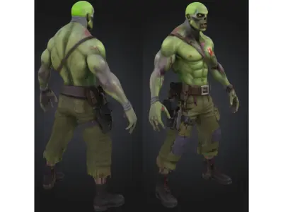 Zombie Soldier Military Low-poly 3D model