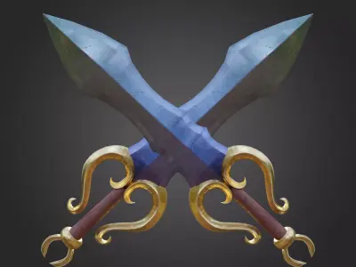 Stylized sword Game Ready  Free low-poly 3D model