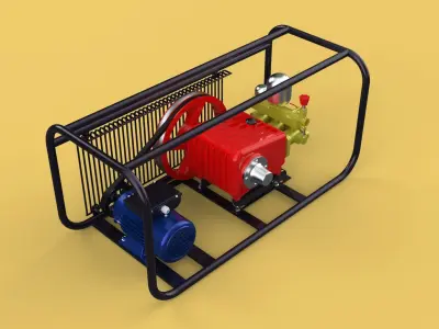 ELECTRIC PLUNGER PUMP MOTOR SPRAYER PRESSURE WATER JET CAR WASH 3D model