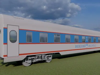 61-4462 Wagons with four liveries Low-poly 3D model