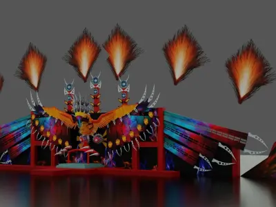 Defqon 1 2022 festival stage Low-poly 3D model