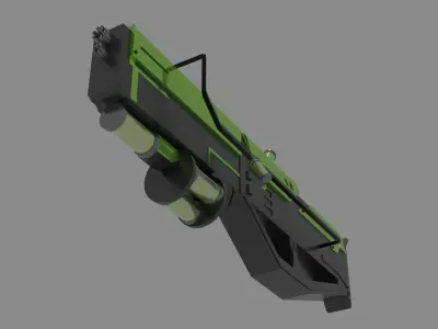 Sci-fi Rifle Low-poly 3D model 7