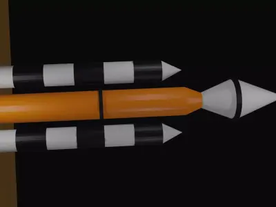 Basic rocket Low-poly 3D model