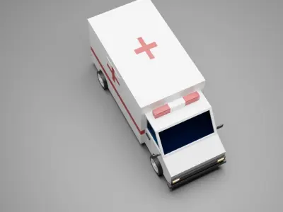 ambulance Low-poly 3D model