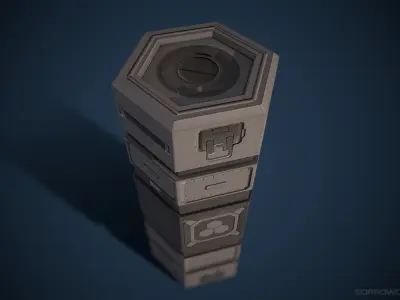 Sci-fi Canister Low-Poly Game Asset Low-poly 3D model