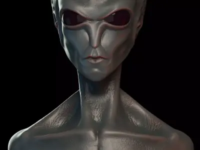 Extraterrestre bust of alien 3D print model
