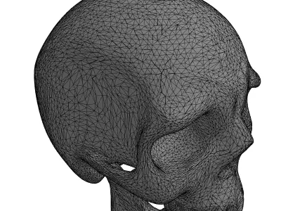SciFi Robotic Skull 3D Model Low-poly 3D model