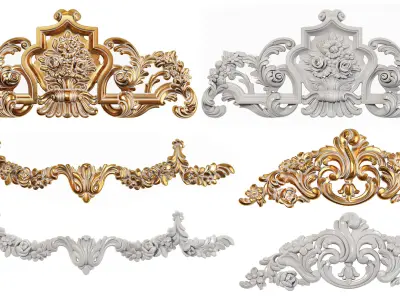 Collection of 40 classic carvings Part 4 3D model