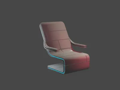 Sci-Fi Chair Low-poly 3D model get