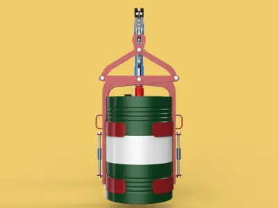 WINCH CRANE HOIST DRUM BARREL VERTICAL LIFTING CLAMP GRAB JIB 3D model