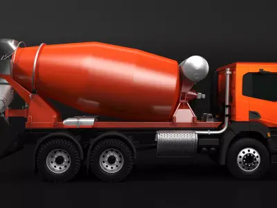 Iveco Stralis X-Way Concrete Mixer Short 3D model