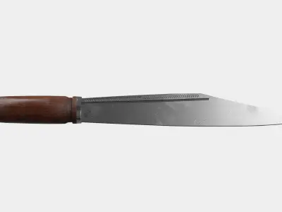 Sea Knife Wooden Handle Low-poly 3D model