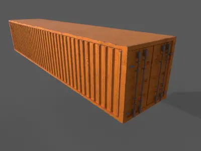 Cargo Container Slightly Rusted  Low-poly 3D model