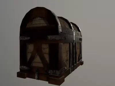 The Wooden Chest Low-poly 3D model