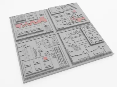 Death Star II Tile Type Q 3D print model