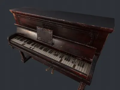 Old Vintage Piano Low-poly 3D model