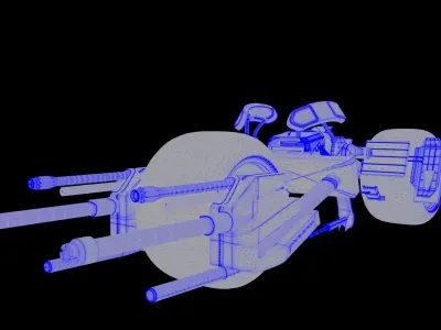 Batpod motorcycle with guns 3D print model