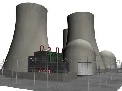Nuclear power plant model 3D model
