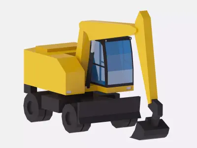 Excavator Construction Loader M317 Simplified Low-poly 3D model