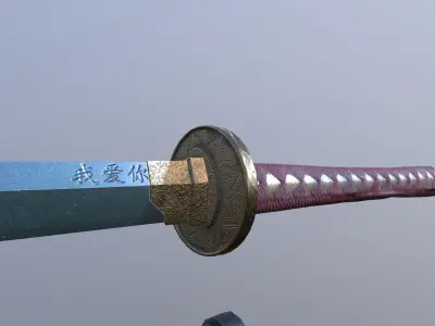 Katana Nodachi  Low-poly 3D model