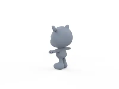 Character007 Hippo Animal Low-poly 3D model
