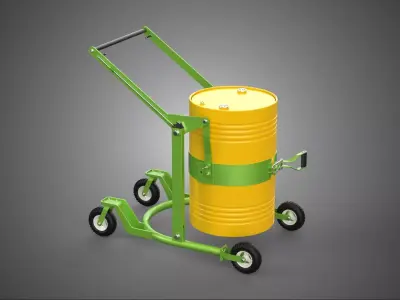 OIL DRUM BARREL TRANSPORT TROLLEY CARRIER LIFT CART DOLLY CADDY 3D model