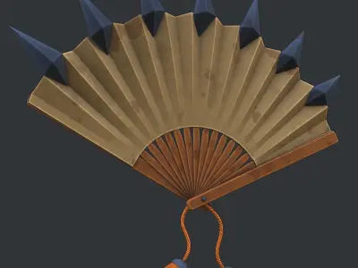 Stylized Japanese War Fan Pbr Low-poly 3D model
