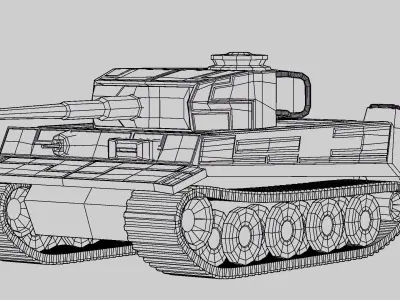 Tiger I Low Poly Tank 3D model Free low-poly 3D model