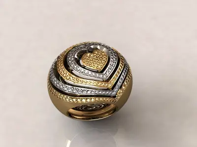 Heart Ring 3D print model