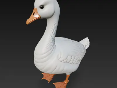 Duck 3D Model Basic - Low Poly Simple Low-poly 3D model
