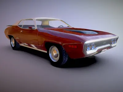 Mascle Car classic Low-poly 3D model