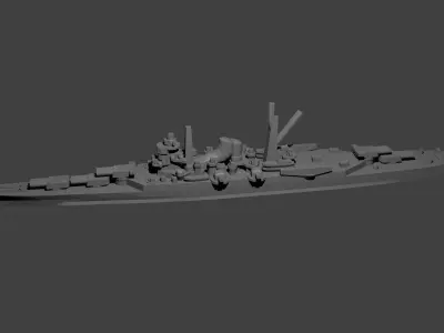 Japanese Mogami Class Cruiser Warship 3D print model