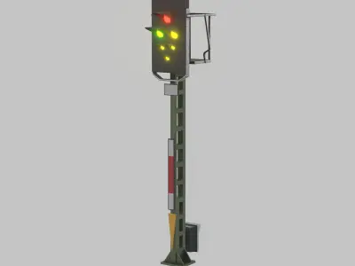 KS Railway Signal Post 4500mm all Versions 3D Model Pack