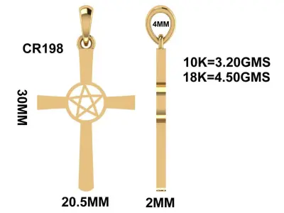 CROSS PENDANT CR198 3D print model