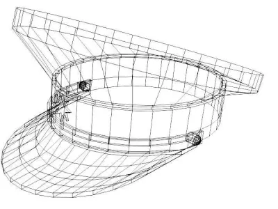 Hat - Peaked Man 3D model