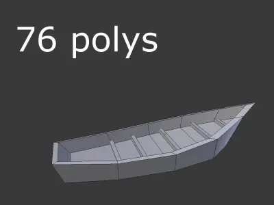 low poly beach boat Low-poly 3D model