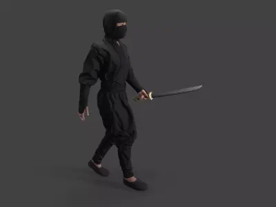 Bandit man in tracksuit  Low-poly 3D model