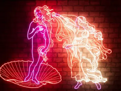 The birth of Venus in Neon Free 3D model