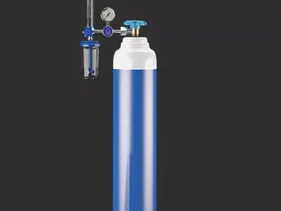Medical Oxygen Cylinder 3D model Low-poly 3D model