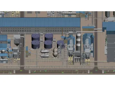 modernized chemical plant 3D model