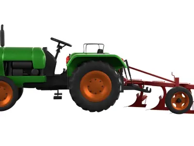 Tractor Plougher 3D model
