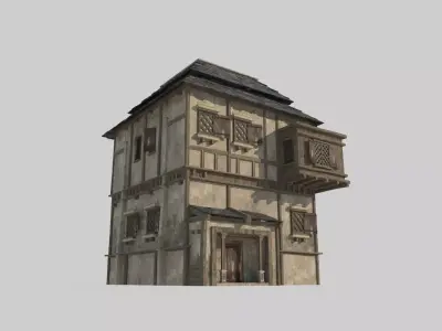 Medieval houses and dwellings 3D model